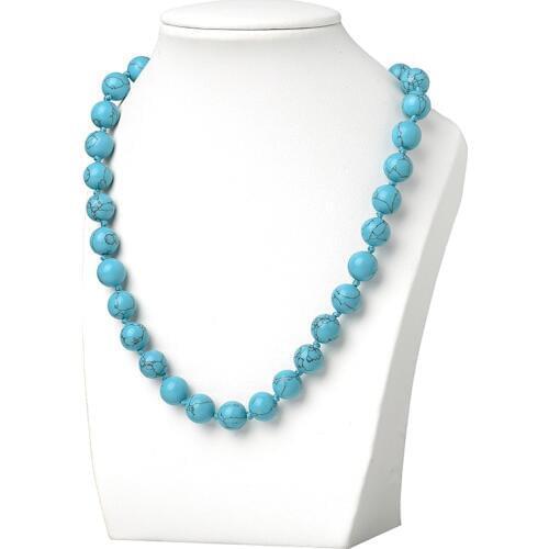 The 10mm Blue Glass pearl beads Fit Handmade Chain Necklace 18inch Gem For Party Gifts H411