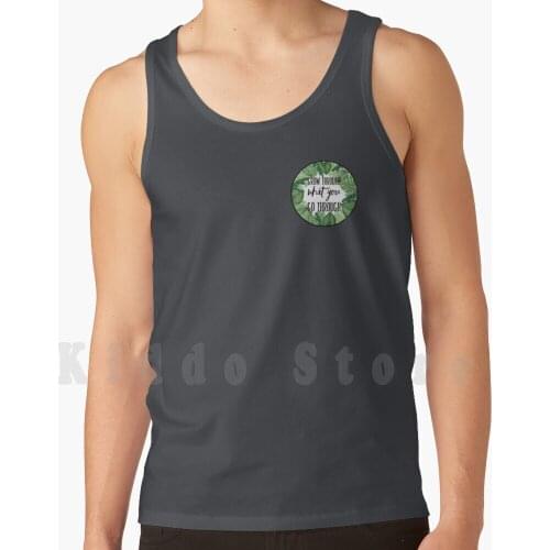 Keep Growing tank tops vest sleeveless Grow Plant Succulent Grow Through What You Go Through Circle Green Black Cute