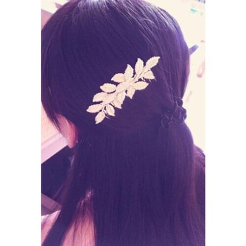 1Pc Fashion Punk Women Girls Gold Leaf Hair Comb Hair Clip Hairpins Barrettes Headwear Wedding Hair Accessories