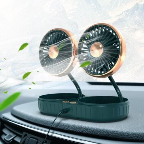 1 Pc New Low Noise Portable Single/Dual Head Creative Hose USB Mini Fan 360° Rotatable Car Cooler Air Fan Automobile Accessories