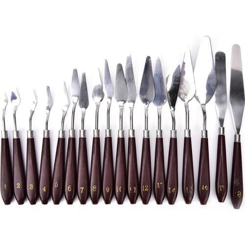 1PCS Professional Fondant Cream Mixing Scraper Oil Painting Shovel Palette Tool Stainless Steel Spatula Baking Pastry Tools