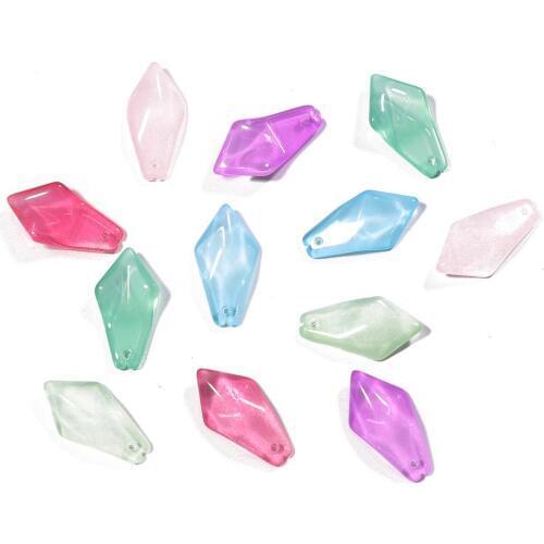 10pcs 12x25mm Gradient Color Lampwork Beads Carvened Flower Petal Glass Bead Charms Ornaments DIY Jewelry Making