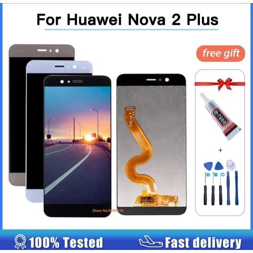 100% tested For Huawei Nova 2 Plus 2+ LCD Display BAC-L21 BAC-L23 BAC-L01 Touch Screen Digitizer Screen With Frame LCD 5.5"