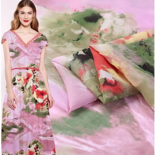 114cm digital inkjet georgette silk fabric 12mm translucent shirt dress silk georgette fabric wholesale silk cloth