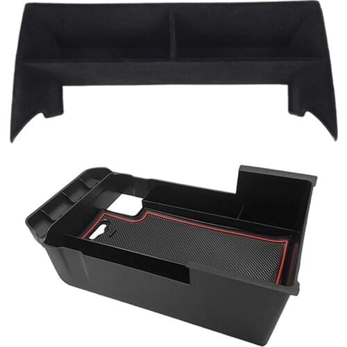 2 Pcs Car Accessories: 1 Pcs Car Armrest Storage Box & 1 Pcs Console Central Flocking Storage Box