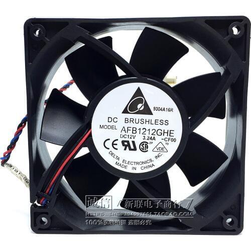 Delta AFB1212GHE 120x120x38mm 12cm 120mm DC 12V 3.24A 3-pin TAC connector axial powerful cooling fan
