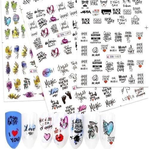 36 Designs Romantic Valentines Nail Sticker Set Love Letter Heart Sexy Lips Roses Flowers Nail Art Water Transfer Sticker Tips