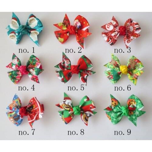 50 BLESSING Good Girl 2.5" Wing Hair Bow Clip Christmas Accessories Wholesale