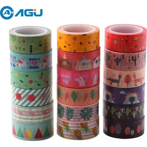 ABOOM 1PC New Designs Various Papttern Pineapple Unicorn Flamingo Decorative Washi Tape Adhesive Paper Tape DIY Card Decoration