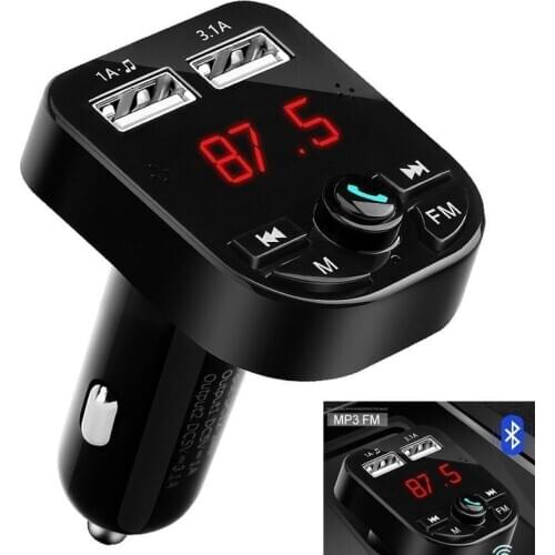 USB Car Accessories Car Kit Bluetooth MP3 Player Hands-free Call Wireless FM Transmitter Dual