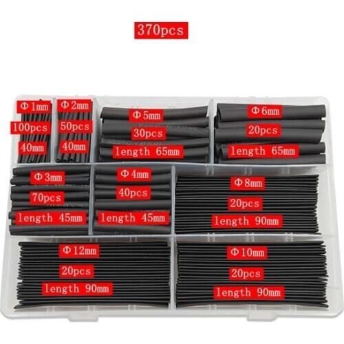 Black heat shrinkable tube insulation sleeve household DIY boxed combination set for wire insulation sleeve heat shrinkable