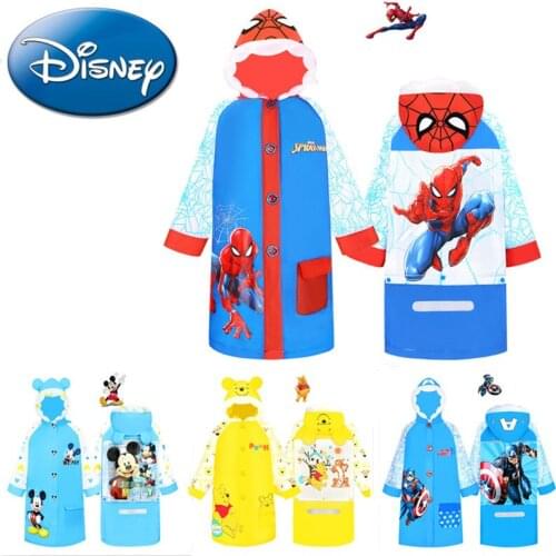 Disney Mickey Children Cartoon Poncho Raincoat Captain America Student Cute Raincoat Kid Raincoat Birthday Gift Shipping Free