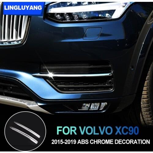 For volvo XC90 2015-2019 ABS Chrome Front fog lamp decoration Rear fog lamp decoration Cover Sticker Exterior Car stickers