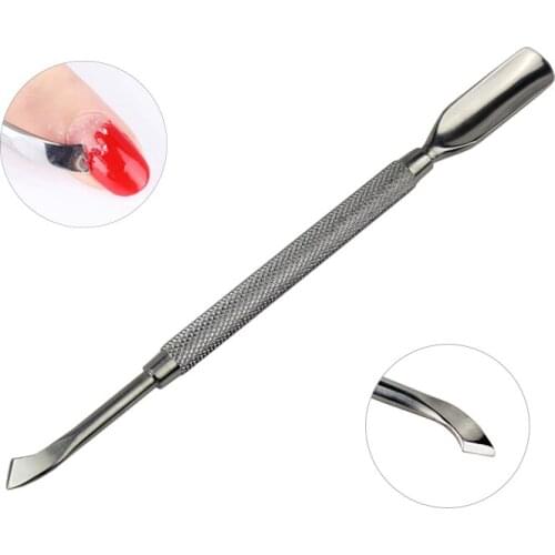 1Pc Nail Cuticle Pusher Stainless Steel UV Gel Polish Remover Double Sided Finger Dead Skin Push Cutter Manicure Tool
