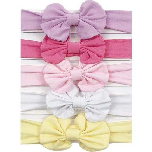 5pcs/Set Elastic Hairband Baby Princess Christmas Day Gifts For Children Kids Toddler Girls Hair Accessories Bowknot Headwear