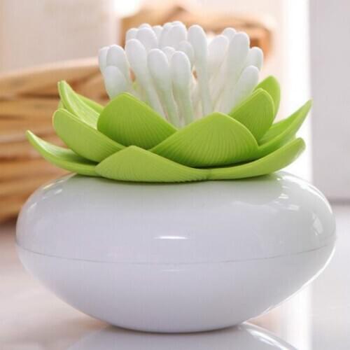 Toothpick Case Cotton Swab Box Best-seller Hot Chic Lotus Flower Cotton Bud Toothpick Holder