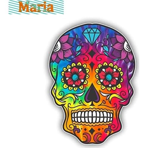 Junkie Graphic Sugar Skull Stickers Dia De Los Muertos Decals Mexico Deaths Day Stickers Suitable for Laptops,Car,Helmet