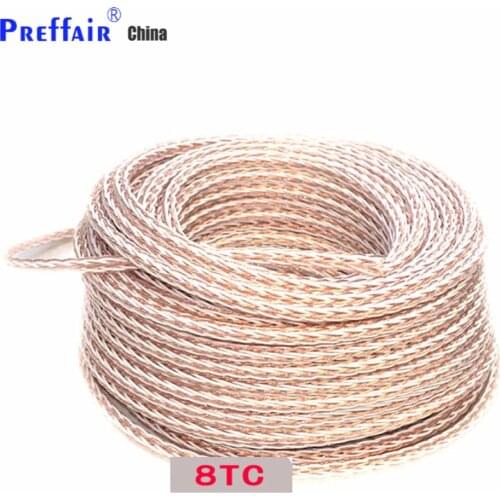 Per Meter HIFI 8TC 7N OCC Pure Copper Speaker Cable Hi-End Audio Speaker Wire Loudspeaker Cable