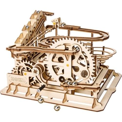 Robotime Rokr 4 Kinds Marble Run DIY Waterwheel Wooden Model Building Block Kits Assembly Toy Gift for Children Adult Dropship