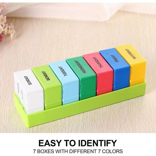 7 Day Pill Box Multicolored 4 Times A Day Weekly Pill Box With 4 Grids And 28 Grids Per Box For Home Protable Candy Organizer