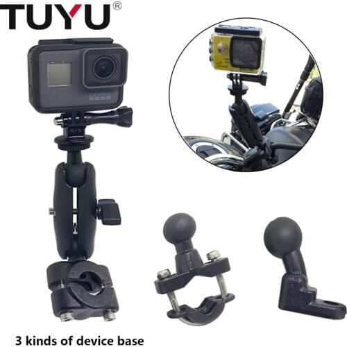 TUYU Motorcycle Bicycle Bracket with Motorcycle Scooter Mirror Mount for GoPro Hero 8 SJ4000 H9 Insta 360 One R Camera Accessory