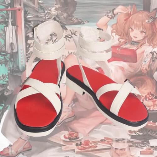 Arknights Angelina Coral Coast 2021 Summer Collection Cosplay Shoes Sandal Halloween Costume Accessory Props