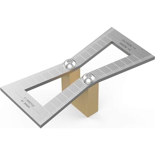 Dovetail Marker, Hand Cut Wood Joints Gauge Dovetail Guide Tool with Scale, Dovetail Template Size 1: 5-1: 6 and 1: 7-1: 8 for W