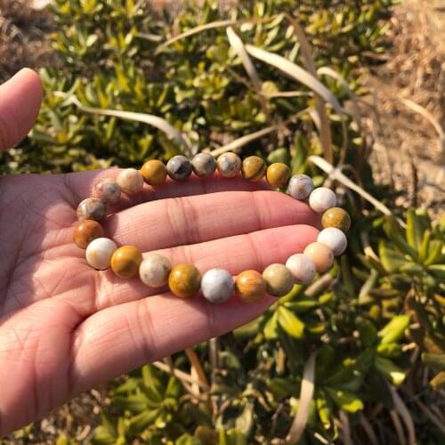 Natural Crazy Agate Bracelet Round Beads Crystal Healing Stone Fashion Women Men Jewelry Gift