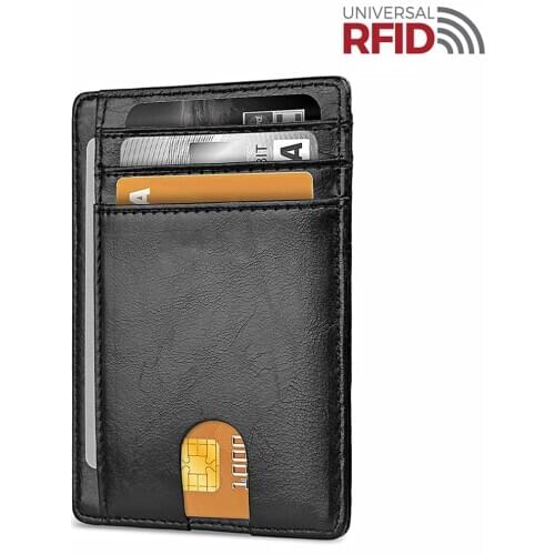 New Fashion Men Women Bag Slim RFID Blocking Leather Wallet Credit ID Card Holder Purse Money Case Card Wallet Phone Card Holder