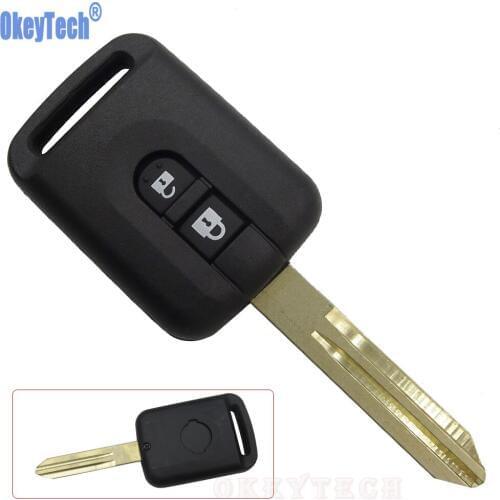 OkeyTech Replacement Remote Car Key Case For Qashqai Nissan Micra Navara Almera Note 2Button Uncut Blade Fob Keyless Entry Shell