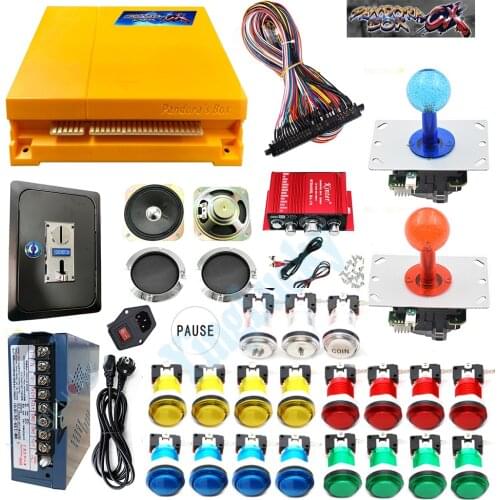 PANDORA BOX CX ARCADE KIT with 28p jamma cable LED arcade joystick coin acceptor arcade amplifier for arcade machine cabinet