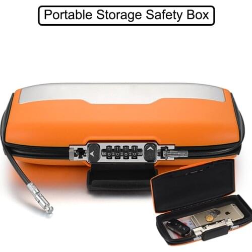 Portable Safe Case 4-Digit Combination Lock With Rope Outdoor Camp Hiking Sports Gym Shopping Hidden Security Storage Box