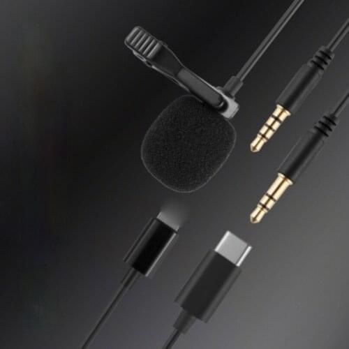 Portable Clip-on Lapel Lavalier Microphone Mini Wired Mic Condenser Microfono For iPhone Samsung Android Smartphone 3.5mm Jack