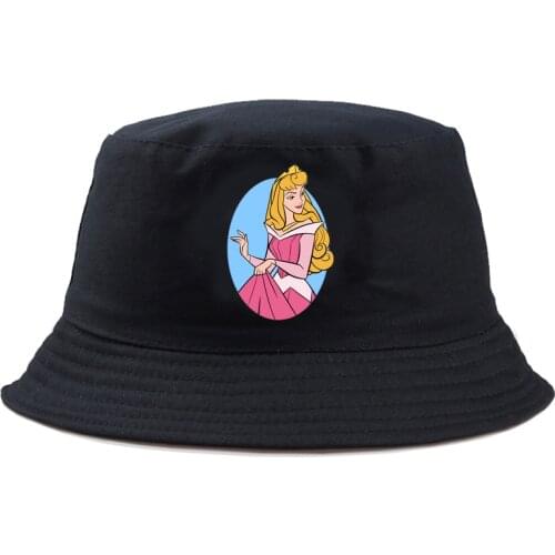 Disney Sleeping Beauty Aurora Fishing Hat Outdoor Fashion Cartoon Bucket Hat Harajuku Beauty Casual Panama Style Casual Graphic