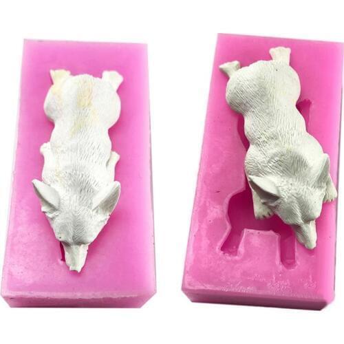 Silicone Mould Cute 3D Animal Cement Mold Keji Dog Shaped Plaster Aroma Mold DIY Home Decor Silicone Mold Concrete For Plaster