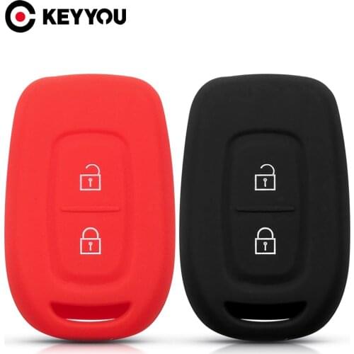 KEYYOU Premium Silicone Skin Case Full Body Protection 2 Button For Renault Scenic Master Megane Duster Logan Clio Captur Laguna
