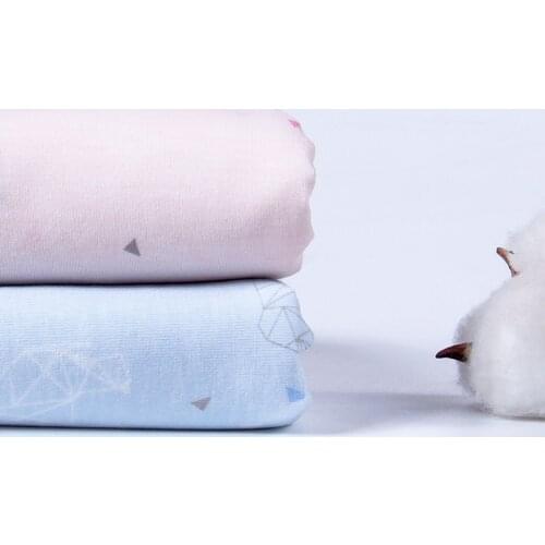 Knitted Fabric Colourful Cotton Jersey Vest Fabric for Diy Thin T-shirt Sewing Cloth Print Thin Elephant 50*185cm