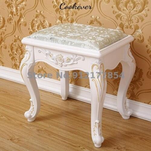 Thickened household single square stool European style dressing stool makeup chair shoe changing stool Jane Ou round stool cushi