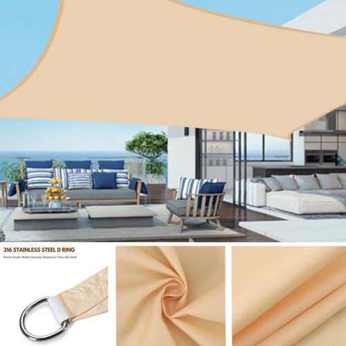 Waterproof 300D gray square rectangular shade sail garden terrace awning swimming visor camping camping hiking windsurf awning