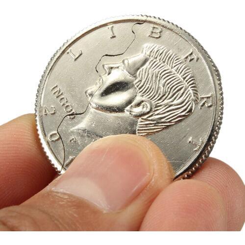 Magic Coin Magic Tricks Toy Three Folding Coin Toys Emotion Puzzle Funny Gadgets Prank Toys Magic Props Cosplay Tool