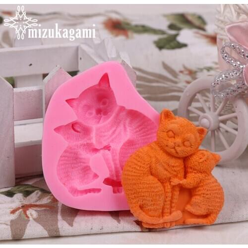 UV Resin Jewelry Liquid Silicone Cute 3D Cat Shape Mold Resin Charms Molds For DIY Decorate Making Jewelry