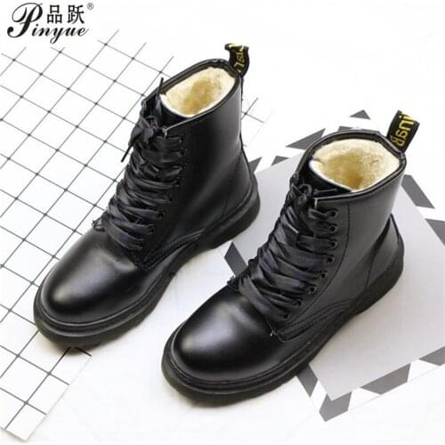 Winter Motorcycle Women Ankle Snow Boot Soft Leather Wedges Rubber Platform Lace Up Sexy Punk Military Ladies Shoes Botas Mujer
