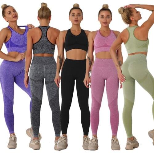Women Custom Logo Athletic Apparel For Bra And Leggings Sport 2pcs Womens Workout Yoga Sets