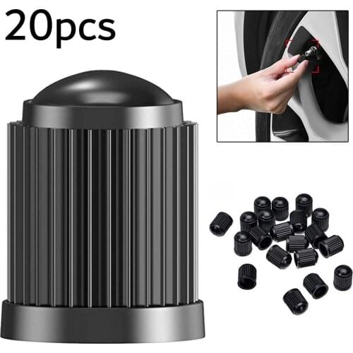 20Pcs 13x10mm Car Tyre Valve Black Bike Tyre Plastic Cap Drop Dust Cap Dome Shape Dust Valve Car Motorcycle Bicycle Accessories