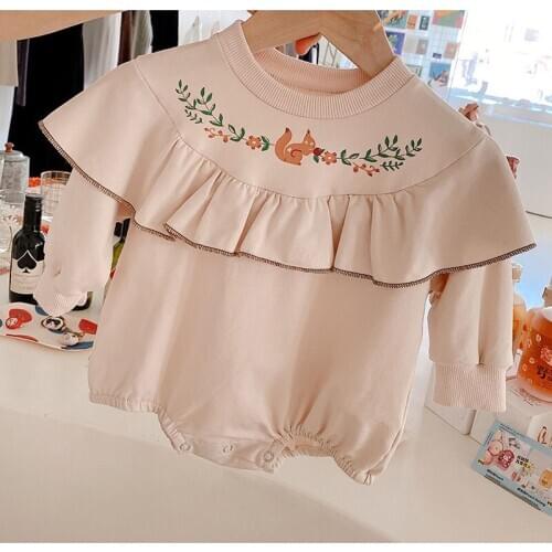 2021 Spring Newborn Girls Clothes O-Neck Long Sleeve Print Baby Bodysuit baby girl clothing