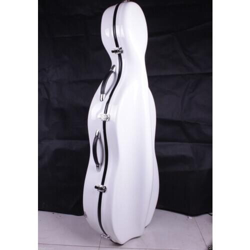 4/4 New Cello case Hard Case waterproof glass fiber strong White