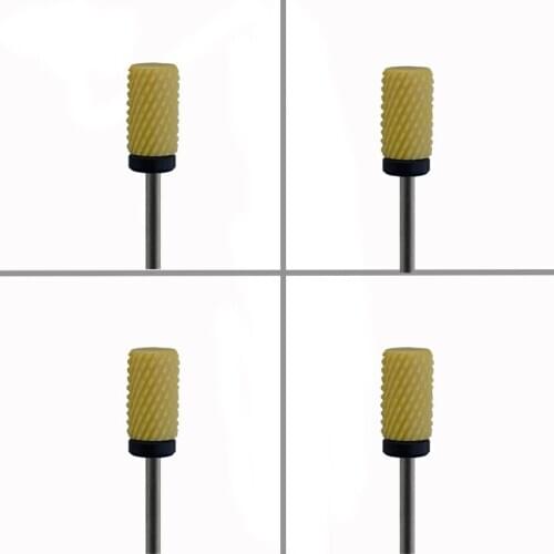 4pcs Orange Ceramic Nail Drill Bit - Small Barrel Bit - XC