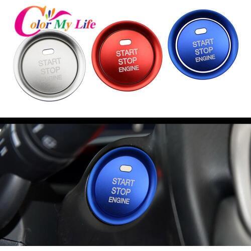 Car Console Engine Ignition Start Stop Switch Push Button Key Ring Cover Trim for Mazda CX5 CX3 CX4 Cx-3 3 6 Axela ATENZA
