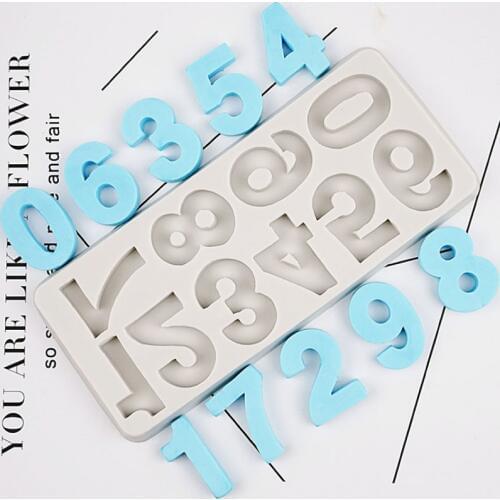 Large Number Silicone Mold Fondant Mould Cake Decorating Tools Chocolate Gumpaste Mold, Sugarcraft, Kitchen Accessories