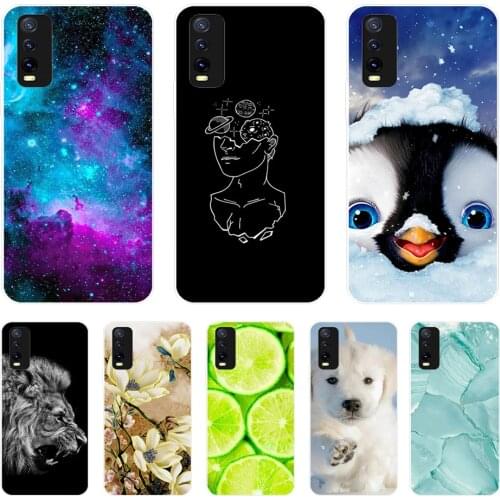 For Vivo Y20 V2029 Case Cartoon Silicone Soft TPU Bumper Cover for Vivo Y20i V2027 Phone Back Cover Protective Phone Case Capa